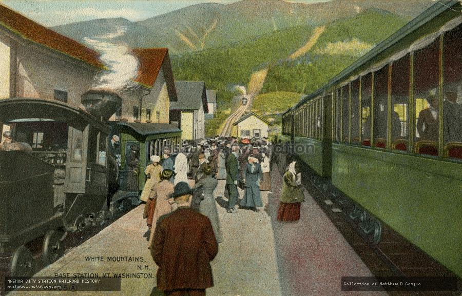 Postcard: White Mountains, New Hampshire.  Base Station, Mt. Washington.